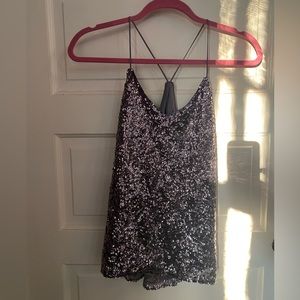 Express sequin metallic gray tank top. Extra small. NWOT.
